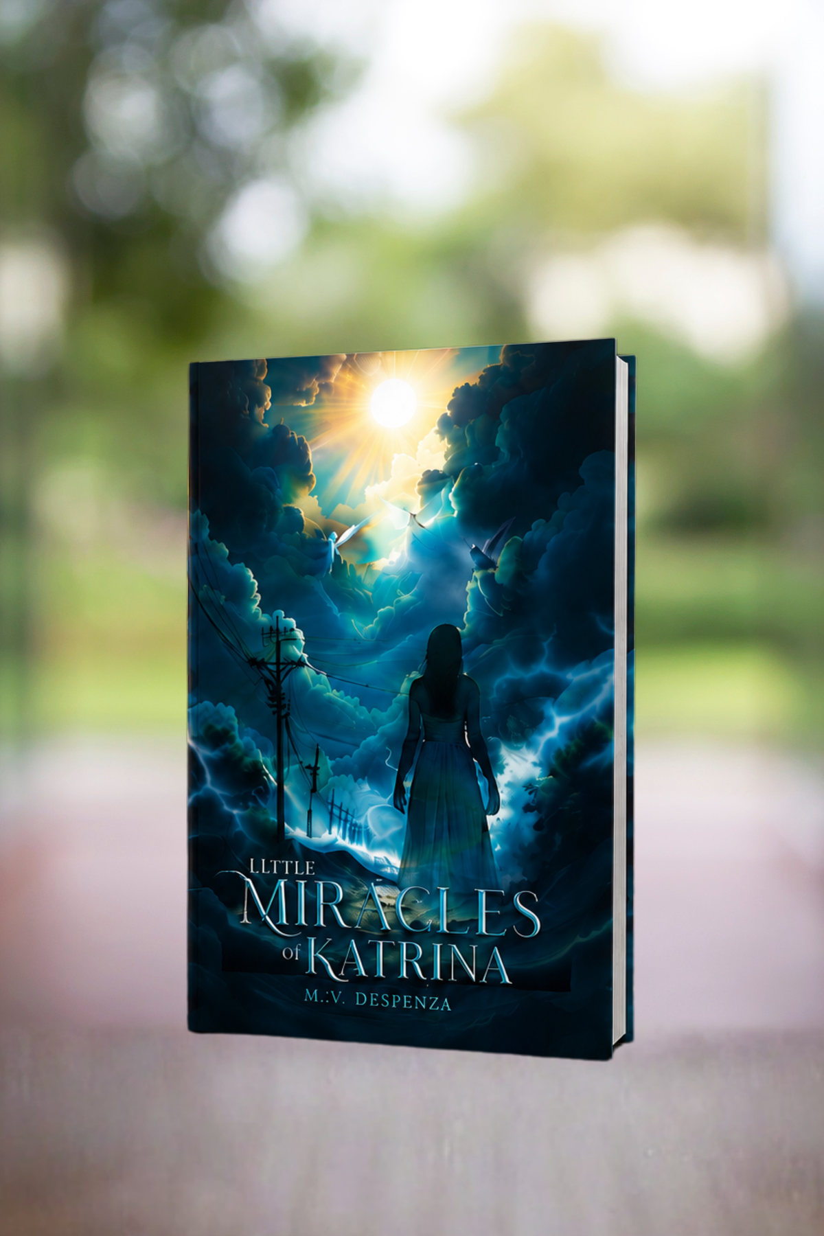 Little Miracles of Katrina by M.V. Despenza displayed on a table