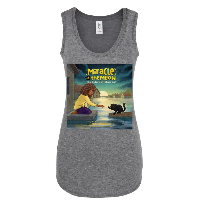 Miracle of the Meow Ladies Grey Tank Top